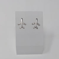 Silver Airplane stud earrings